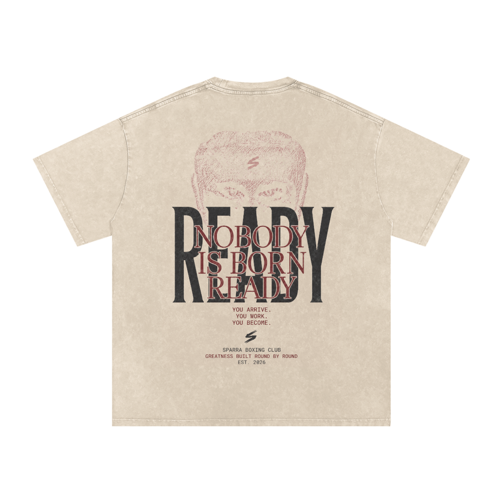 NOBODY IS BORN READY I OVERSIZED T-SHIRT APRICOT