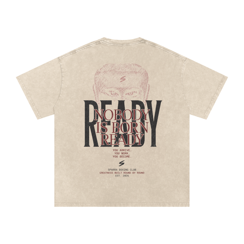 NOBODY IS BORN READY I OVERSIZED T-SHIRT APRICOT